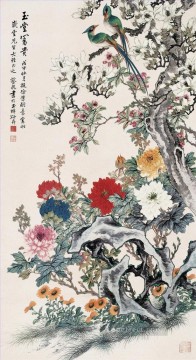 Chino Painting - Afluencia Caixian pájaros y flores 1898 chino antiguo